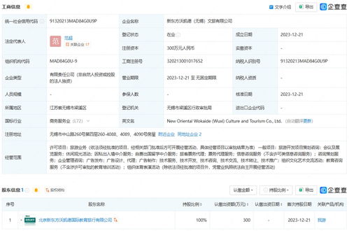 新東方文旅拓展長三角市場，在無錫與淮安成立新公司